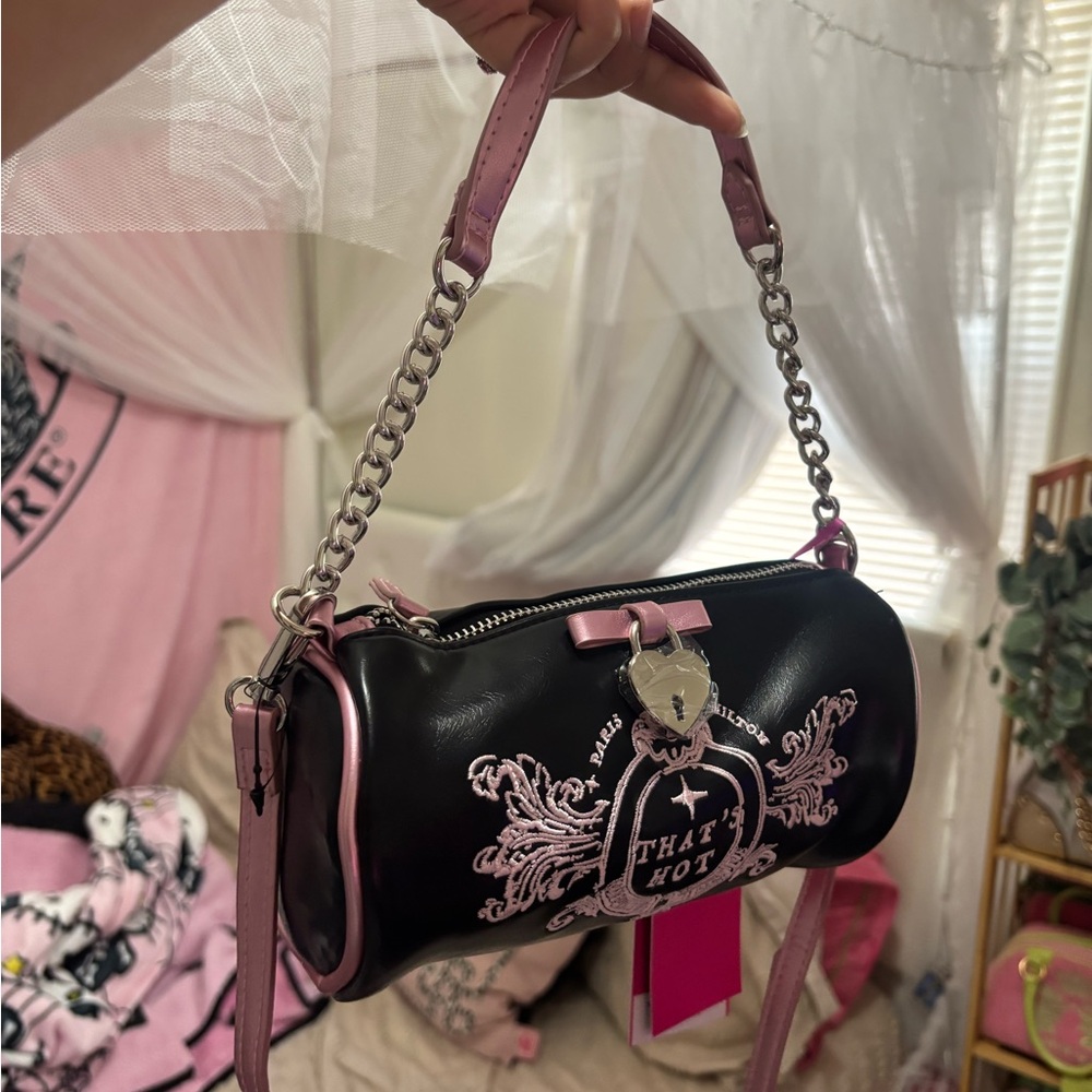 Paris Hilton barrel bag